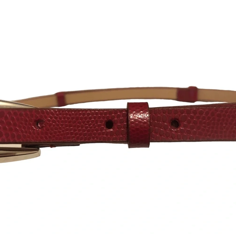 New York & Company Red Snakeskin Adjustable Belt Size S/M